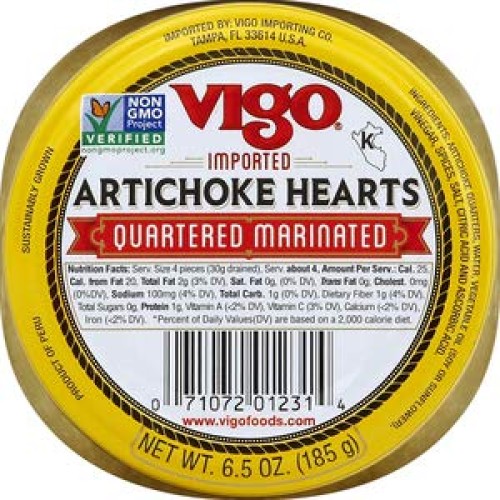 Vigo Importing Company Artichoke Hearts, 6-Ounce Pack Of 12