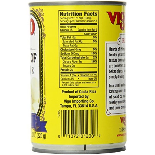 Vigo Salad Cut Palm Hearts, 14 Ounce Pack Of 12