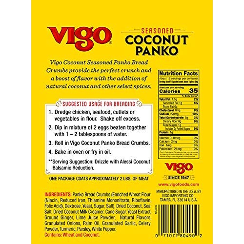 Vigo Coconut Seasoned Panko, 5 Ounce Pack Of 6