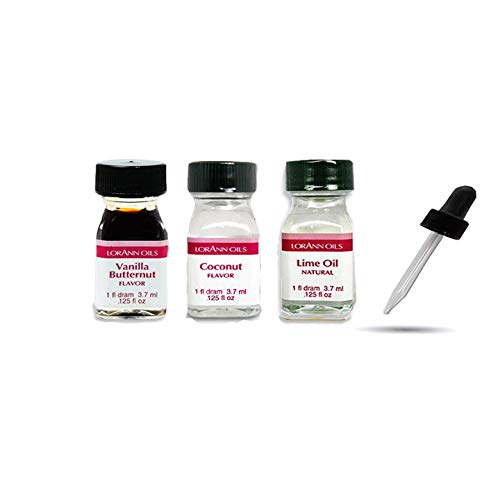 Lorann Oils Super Strength Coconut, Lime, Vanilla 1 Dram Varie