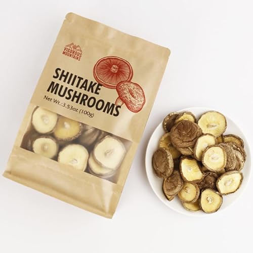 VIGOROUS MOUNTAINS Dried Shiitake Mushrooms for Cooking, Pure Ar...