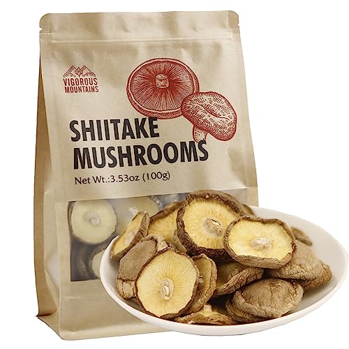 VIGOROUS MOUNTAINS Dried Shiitake Mushrooms for Cooking, Pure Ar...