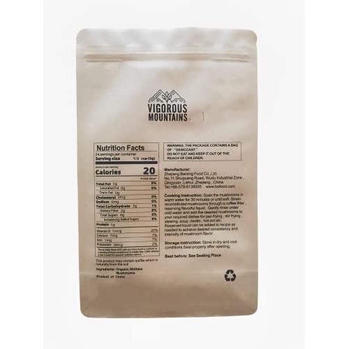 VIGOROUS MOUNTAINS USDA Organic Dried Shiitake Mushrooms 4.23oz...