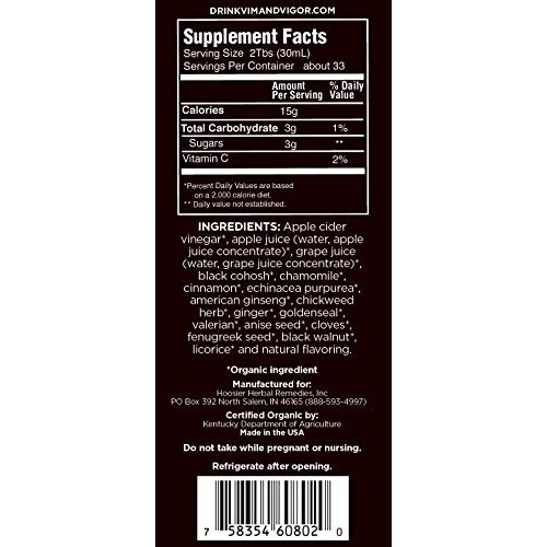 Vim &Amp; Vigor, Tonic, Daily Shots, Apple Cider Vinegar, 14 Herbs,