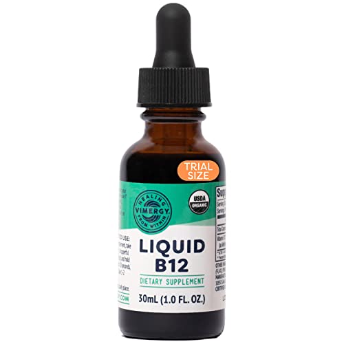 Vimergy USDA Organic B12, 30 Servings – Alcohol Free B-12 Liquid...