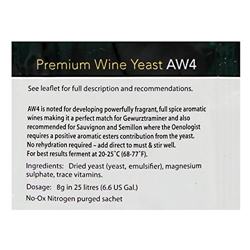 Vintners Harvest Wine Yeast - Aw4 8G Treats 23L Germanic Aromat