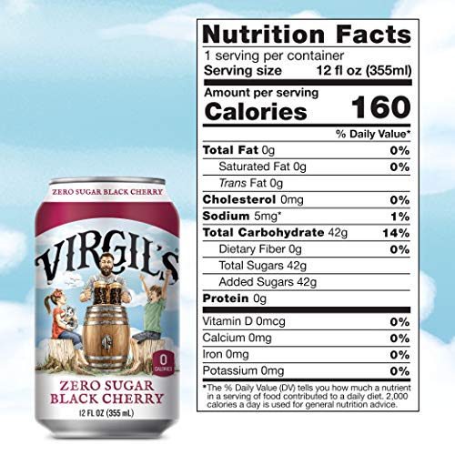 Virgil’S, Zero Sugar Black Cherry, Great Tasting Zero Calorie Ke