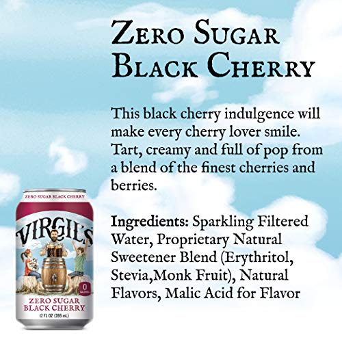 Virgil’S, Zero Sugar Black Cherry, Great Tasting Zero Calorie Ke