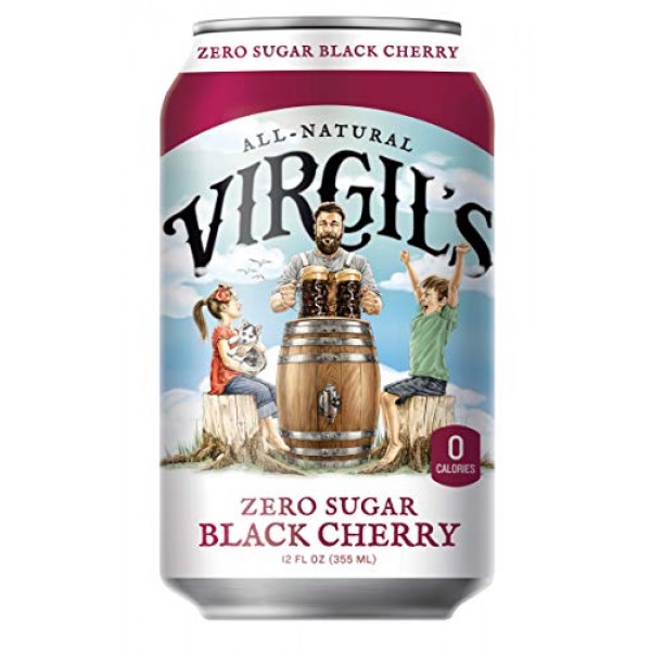 Virgil’S, Zero Sugar Black Cherry, Great Tasting Zero Calorie Ke