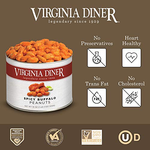 Virginia Diner - Gourmet Natural Spicy Buffalo Virginia Peanuts,