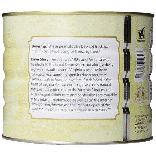 Virginia Diner Gourmet Salted Virginia Peanuts, 36 Ounce Tin