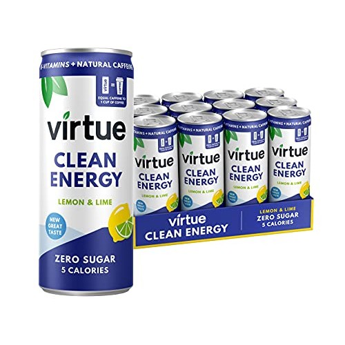 Virtue Clean Energy - Zero Sugar Natural Energy Drink, 12 Pack