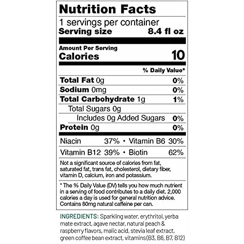 Virtue Yerba Mate, Peach & Raspberry - Natural Energy Drink - Su...