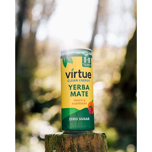 Virtue Yerba Mate, Peach & Raspberry - Natural Energy Drink - Su...