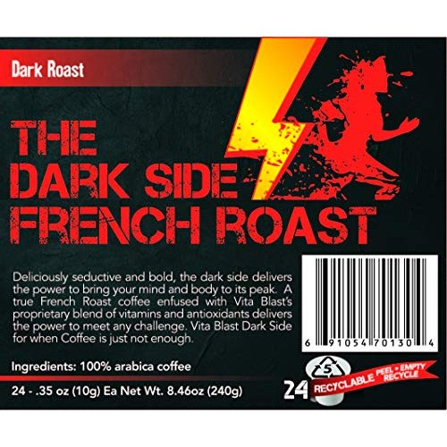 Vita Blast Dark Side French Roast Single Serve Coffee Cups Vitam