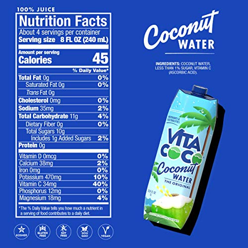 Vita Coco Coconut Water, Pure - Naturally Hydrating Electrolyte
