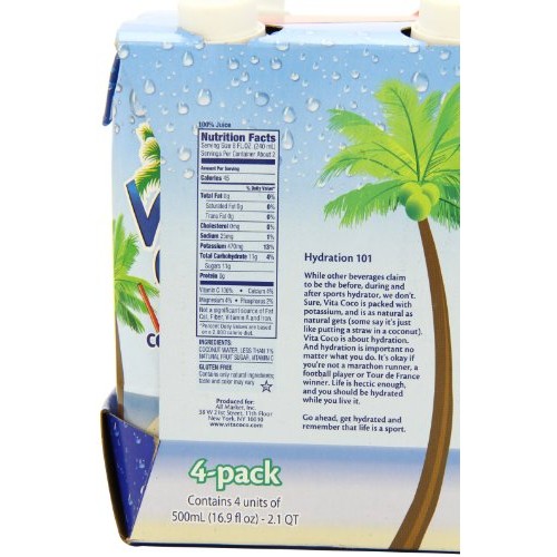 Vita Coco Coconut Water, 4-Pk 4X500Ml