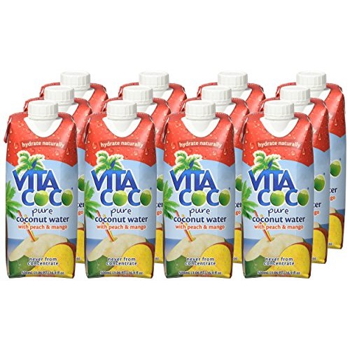 Vita Coco Coconut Water, Peach &Amp; Mango, 16.9 Oz Pack Of 12