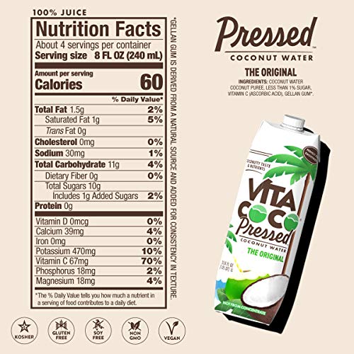 Vita Coco, Coconut Water Pressed, 33.8 Fl Oz