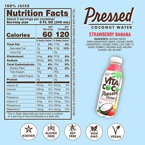 Vita Coco Coconut Water, Pressed Coconut Strawberry Banana | Imp
