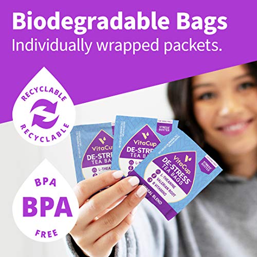 Destress Herbal Tea Bags By Vitacup, Relax &Amp; Chill W/ Chamomile,