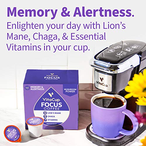 Vitacup Focus Mushroom Coffee Pods 16Ct W/ Lions Mane &Amp; Chaga