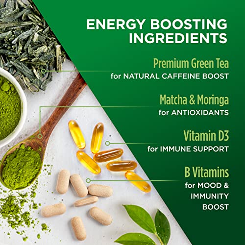 VitaCup Green Tea Instant Packets, Enhance Energy & Detox with M...