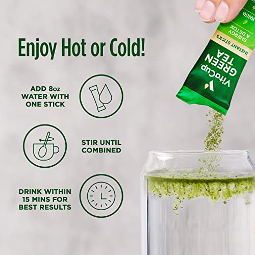 VitaCup Green Tea Instant Packets, Enhance Energy & Detox with M...