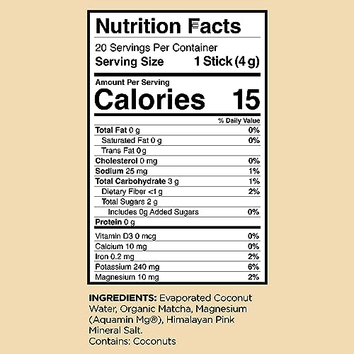 VitaCup Hydration Matcha Instant Packets, with Magnesium, Electr...