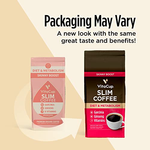 VitaCup Slim Ground Coffee, Boosts Diet & Metabolism with Ginsen...