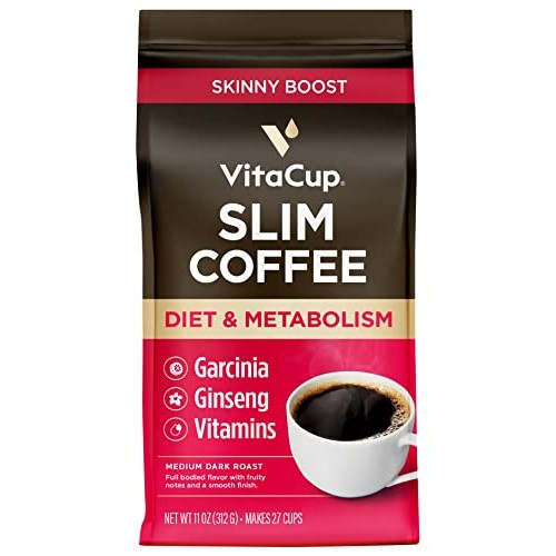 VitaCup Slim Ground Coffee, Boosts Diet & Metabolism with Ginsen...