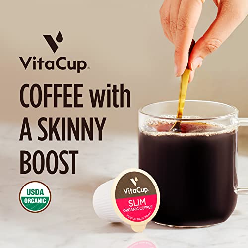VitaCup Slim Organic Coffee Pods, Gold Label, w/ Garcinia, Fiber...