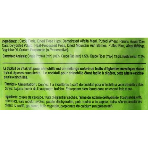 Vitakraft Chinchilla Cocktail Mixed Fruit Treat, 4.5 Ounce Pouch