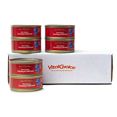 Vital Choice Wild Alaskan Sockeye Salmon, Traditional, 3.75 Oz C...