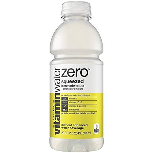 Vitamin Water Zero, Lemonade - Squeezed, 20Oz Bottle Pack Of 6,