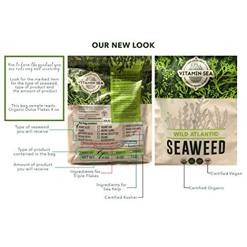 Vitaminsea Organic Nori Whole Leaf - 4 Oz - Raw Atlantic Seaweed