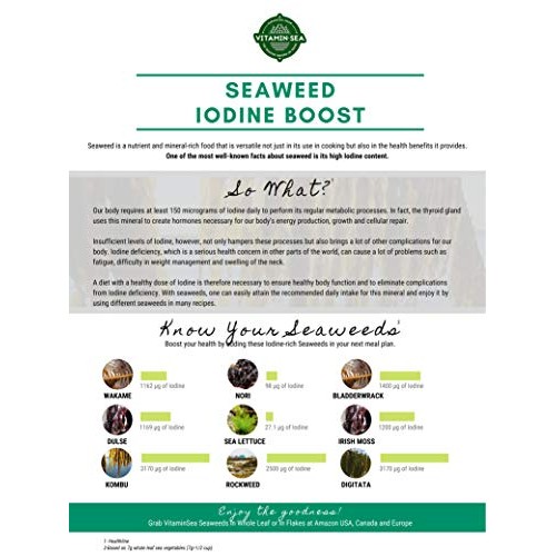 Vitaminsea Organic Alaria Wild Atlantic Wakame Flakes Seaweed -