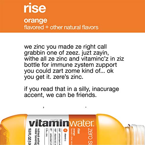 Vitaminwater Zero Rise Water, 16.9 Fl Oz Pack Of 6