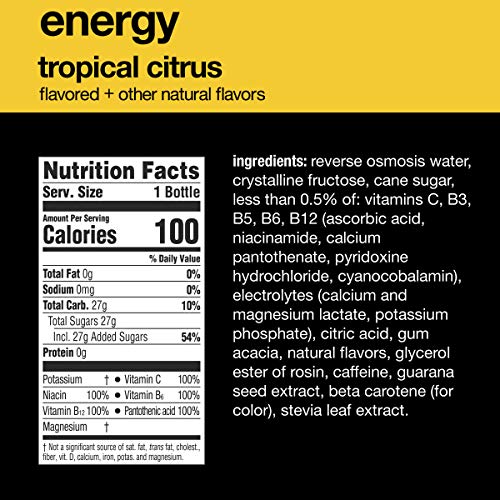 Vitaminwater Energy, Tropical Citrus Flavored, Electrolyte Enhan
