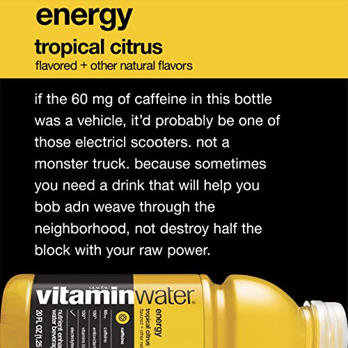 Vitaminwater Energy, Tropical Citrus Flavored, Electrolyte Enhan
