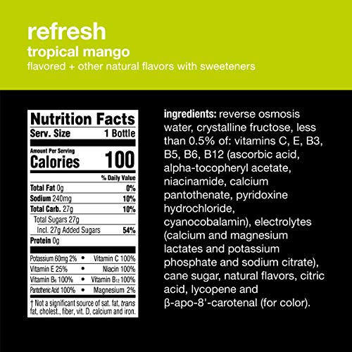 Vitaminwater Refresh, Tropical Mango Flavored, Electrolyte Enhan