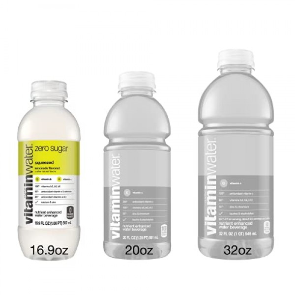 vitaminwater zero Squeezed, 16.9 fl oz pack of 6