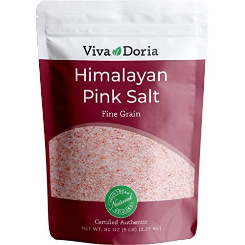 Viva Doria Himalayan Pink Salt, Fine Grain, Certified Authentic,...