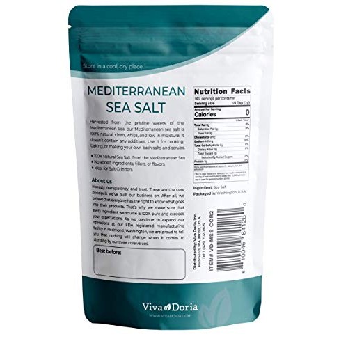 Viva Doria Mediterranean Sea Salt, Coarse Grain, 2 Lb