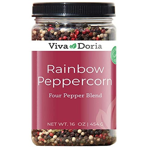 Viva Doria Rainbow Blend Peppercorn, Steam Sterilized Whole Blac