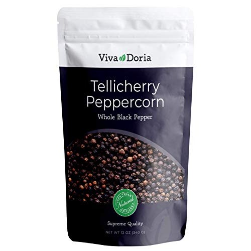 Viva Doria Tellicherry Peppercorn, Steam Sterilized Whole Black