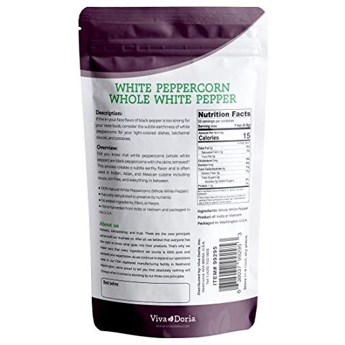 Viva Doria Whole White Peppercorn Whole White Pepper 12 Oz For
