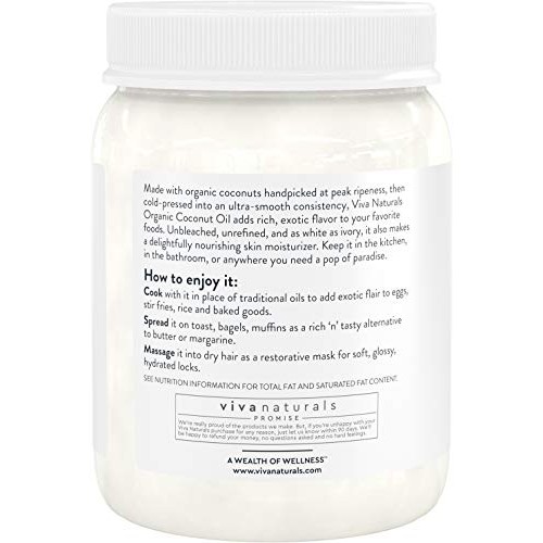 Viva Naturals Organic Extra Virgin Coconut Oil 54 Oz - Non-Gmo Viva Naturals Organic Extra Virgin Coconut Oil 54 Oz - Non-Gmo