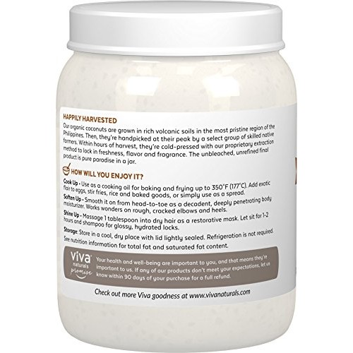 Viva Naturals Organic Extra Virgin Coconut Oil 54 Oz - Non-Gmo Viva Naturals Organic Extra Virgin Coconut Oil 54 Oz - Non-Gmo