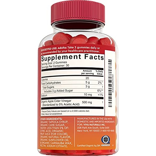 Organic Apple Cider Vinegar Gummies | 60 Acv Gummies With The Mo